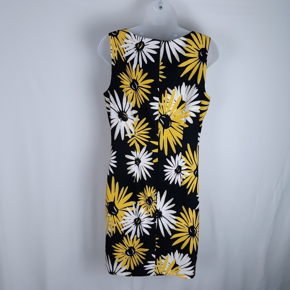 AGB Floral Shift Dress Yellow Black White Size 12 - Picture 4 of 5